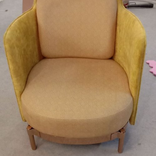 Yellow Metal Frame Single Seater Sofa Chair