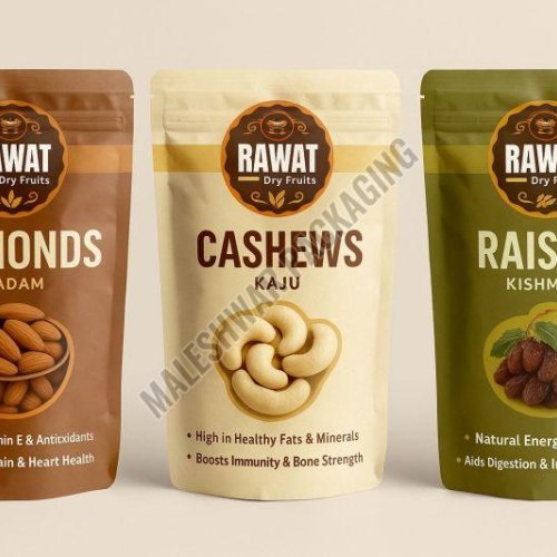 Custom Printed Dry Fruits Standup Zipper Pouches