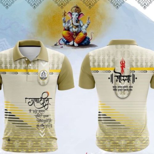 Printed Multi Color Dry Fit Ganpati Jersey