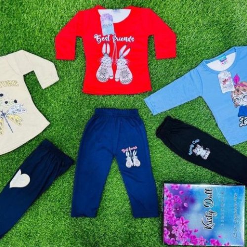 Art No. 702 Girls Printed Pajama Set