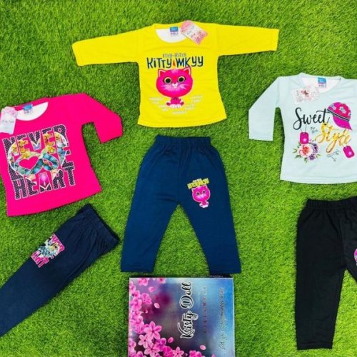 Girls Printed Pajama Set