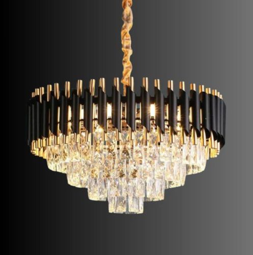 Black Metal Crystal Chandelier