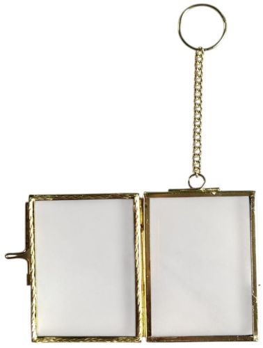 Brass &AMP; Glass Keychain Photo Frame 3"x2"