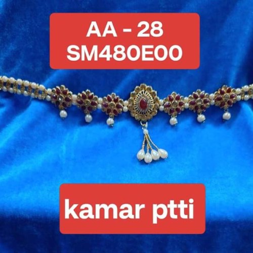 Designer Pearl Stone Kamarpatti Belly Chain