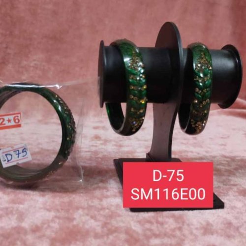 Green Festival Wear Glass Bangle