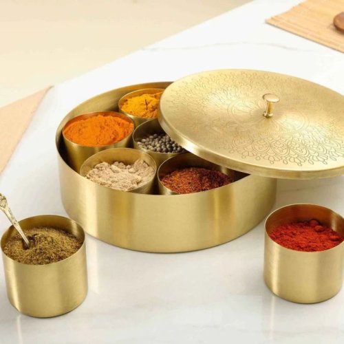 Dudki 7 in 1 Brass Spice Box