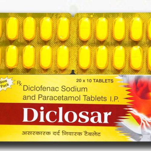 Yelllow Diclosar Diclofenac Sodium and Paracetamol Tablets