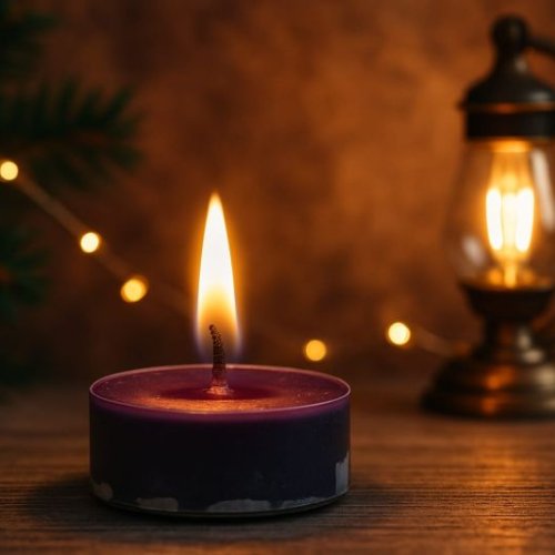 Royal Gold Grey Round Soy Wax Tea Light Candle