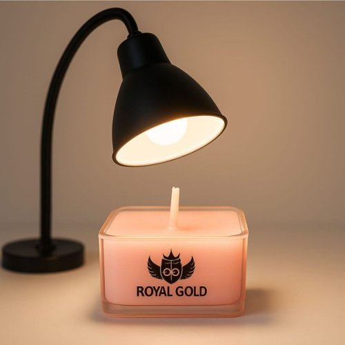 Royal Gold Pink Square Soy Wax Tea Light Candle
