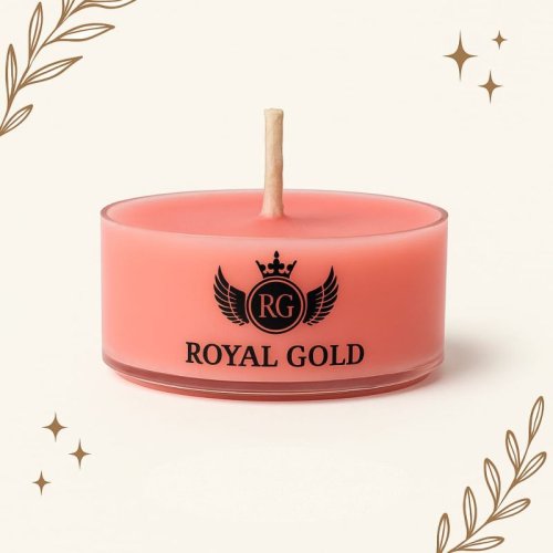 Royal Gold Red Round Soy Wax Tea Light Candle