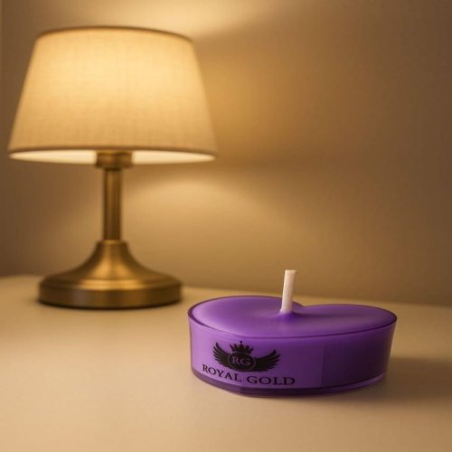 Royal Gold Voilet  Heart Soy Wax Tea Light Candle