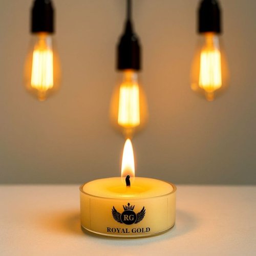 Royal Gold Yellow Round Soy Wax Tea Light Candle