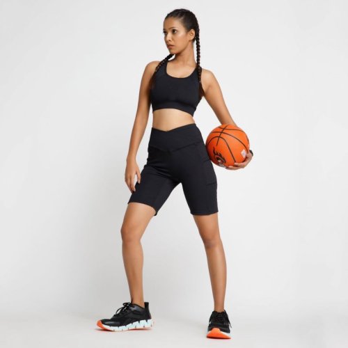 Riyu Polyester High Waisted Active Short