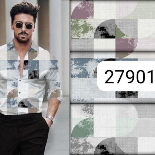 Printed Both Side Laffer Print Shirting Fabric