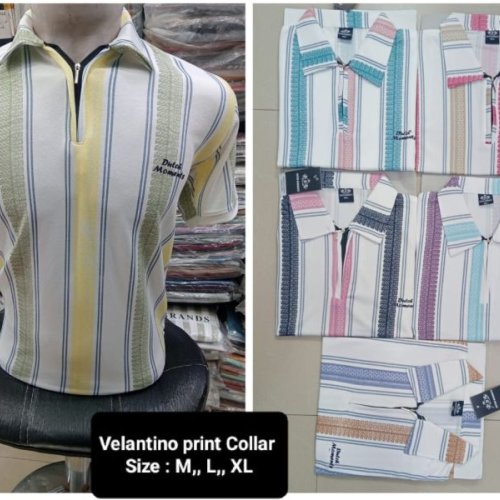 Mens Valentino Print Polo T Shirt