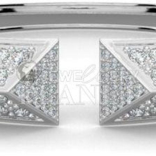 10K Gold Natural Triad Diamond Cuff Bracelet