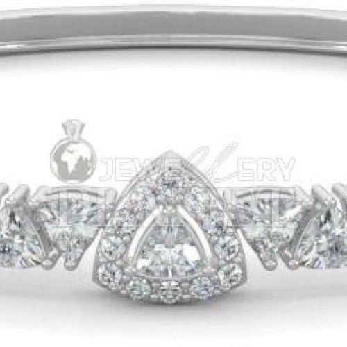 10k Gold Triad Sparkle Diamond Bangle Bracelet