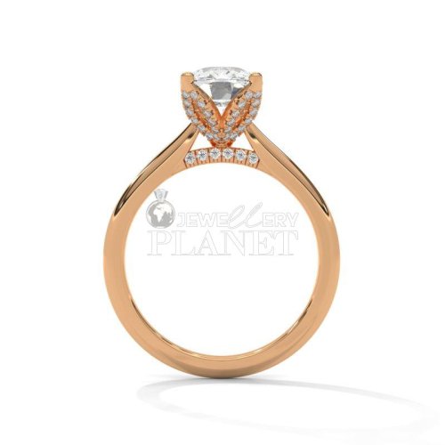 10K Rose Gold Solitaire Diamond Engagement Ring