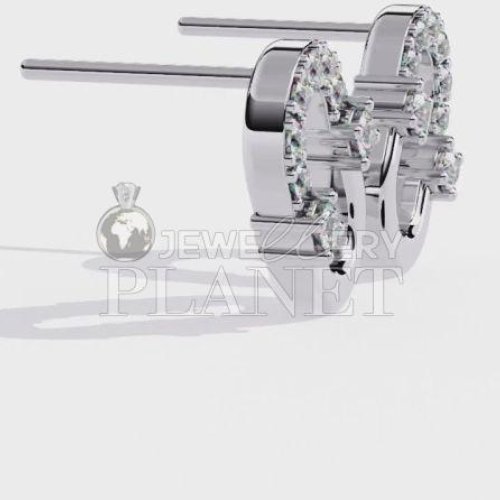 10k White Gold Natural Diamond Stud Earrings