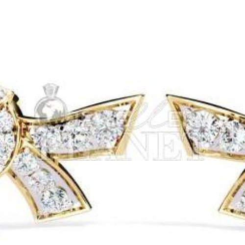 14K Gold Diamond Bow Knot Stud Earrings