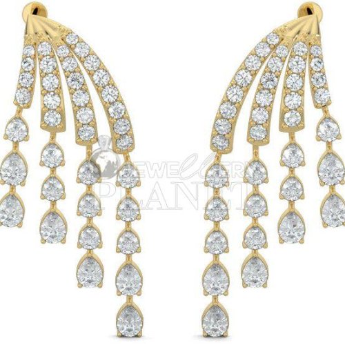 14K Gold Diamond Chandelier Earrings