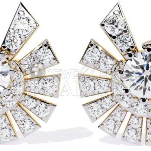14k Gold Natural Diamond Stud Earrings