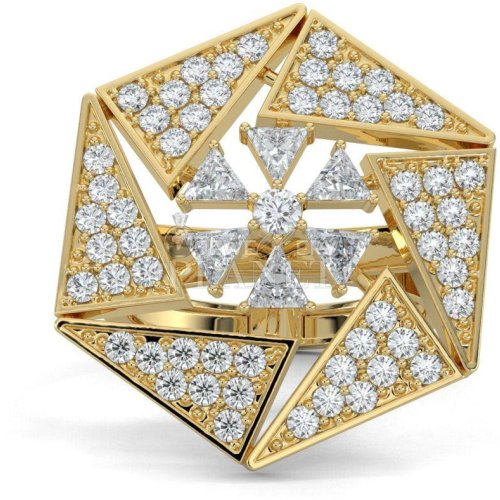 14K Gold Quadrilateral Diamond Ring
