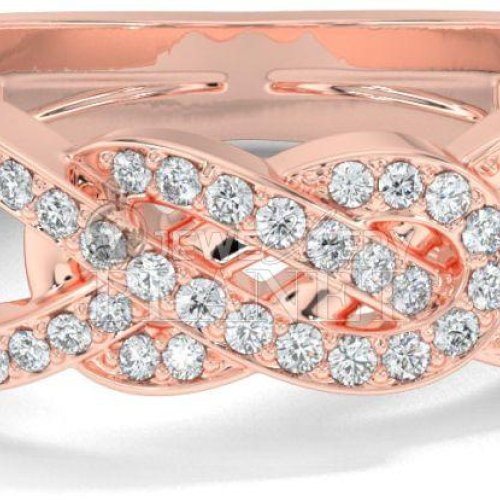 14K Rose Gold Diamond Entwined Love Knot Ring
