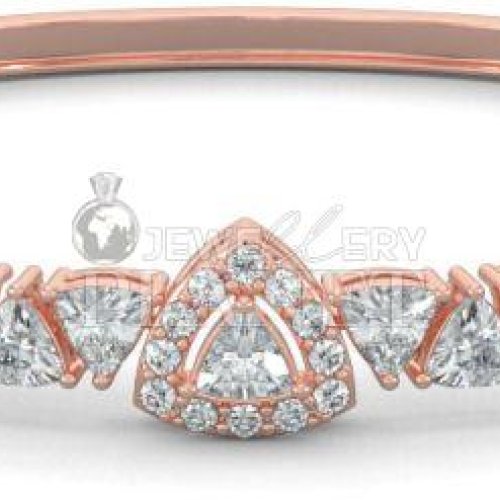 18k Gold Triad Sparkle Diamond Bangle Bracelet