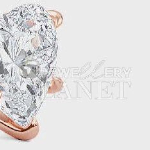 18K Rose Gold Heart Diamond Stud Earrings