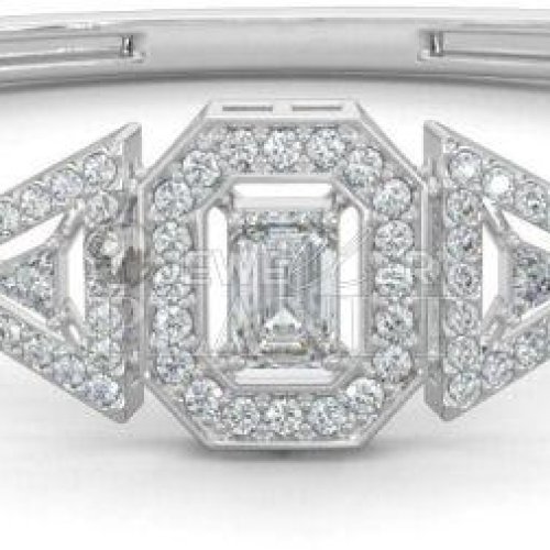 10K White Gold Trinity Diamond Bracelet