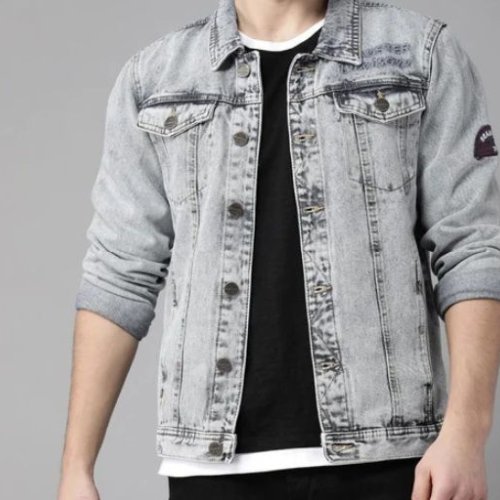 Mens Grey Denim Jacket