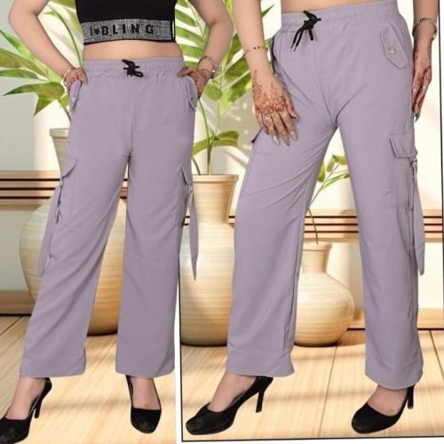Ladies Plain Cargo Pant