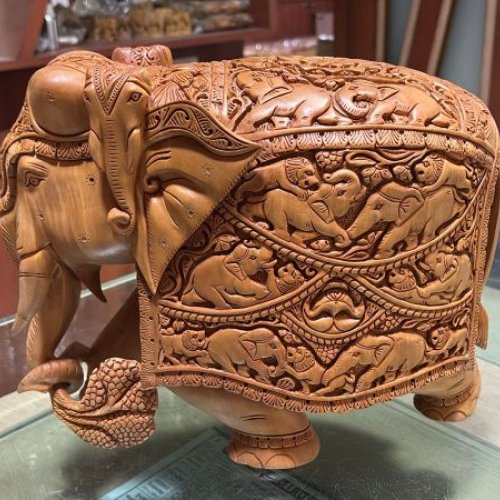 Wooden Maa Elephant Statue