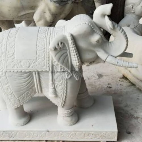30 Inch Sandstone Carved Elephant