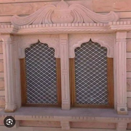 7x7x2 Feet Sandstone Jharokha Article