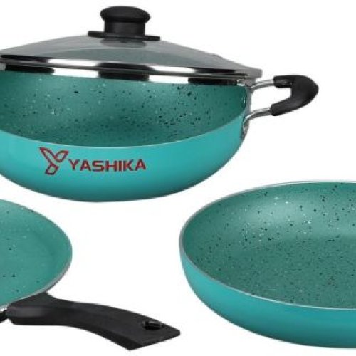 Yashika Green Spatter Coat Cookware Set
