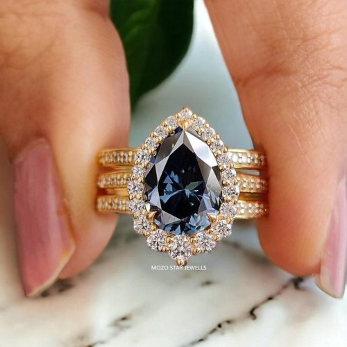 2.15 CT Pear Cut Moissanite Ring