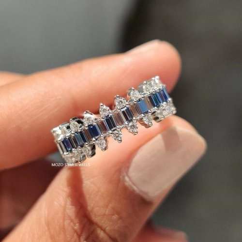 Baguette Cut Gem Moissanite Ring