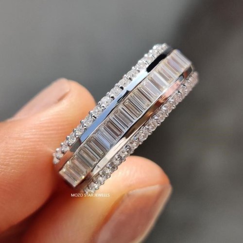 Baguette Moissanite Diamond Ring