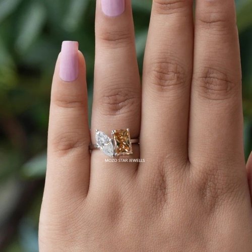 Champagne Moissanite Ring