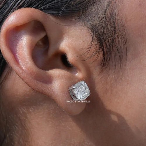 Cushion Cut Moissanite Earrings
