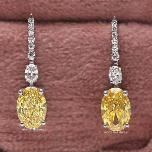 Oval Brilliant Mossonite Diamond Earrings