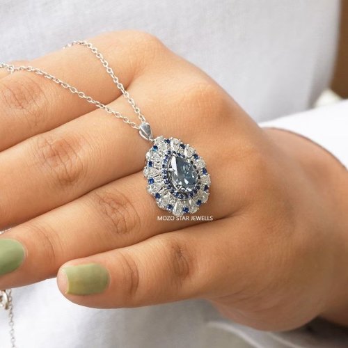 Pear Shaped Moissanite Pendant