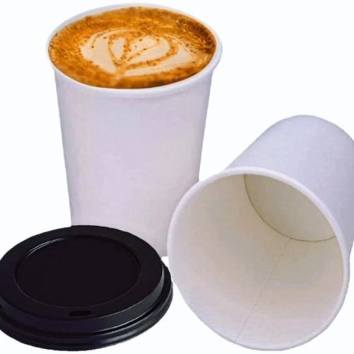 6oz Premium Plain Paper Cups with Lids