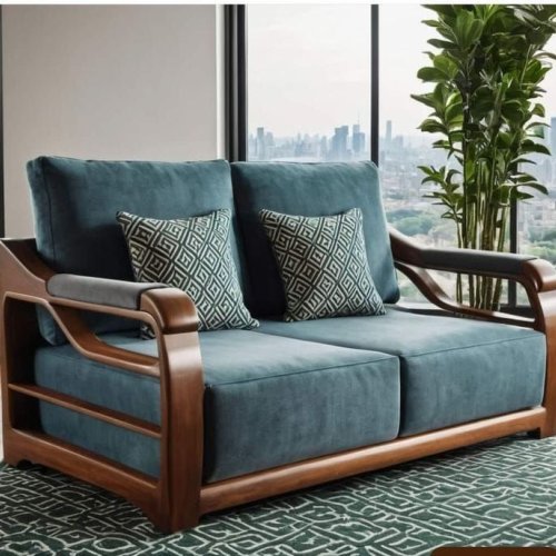 2 Seater Wooden Sofa