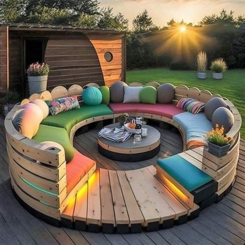 Outdoor Wooden Pellet Sofa