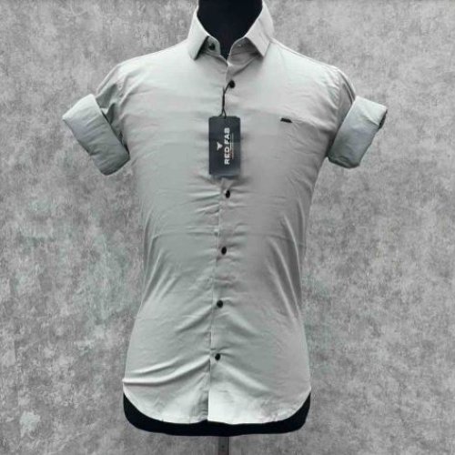 Men\'s Solid Grey Casual Full Sleeve Shirt