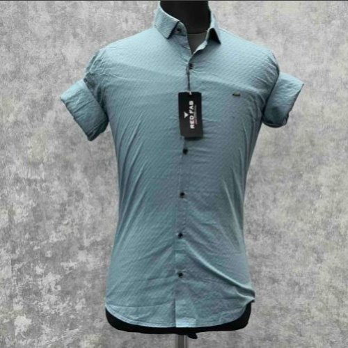Slate Blue Mens Cotton Casual Wear Shirt