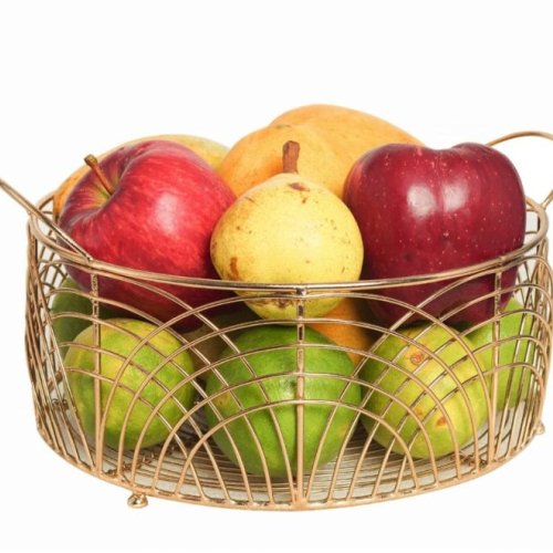 Metal Golden Fruit  Vegetable Basket